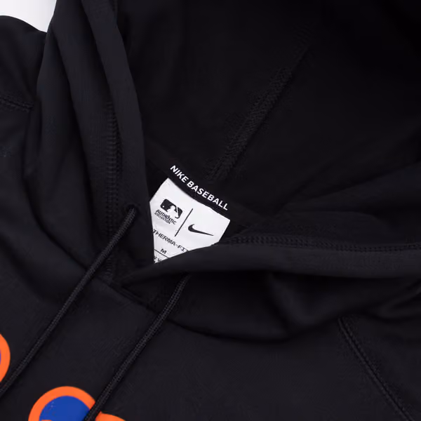 New York Mets 2025 MLB Authentic Performance Therma Hoodie Black view 4