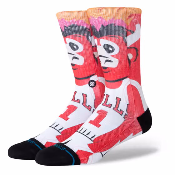 Chicago Bulls Mascot Stance NBA Crew Socken view 1