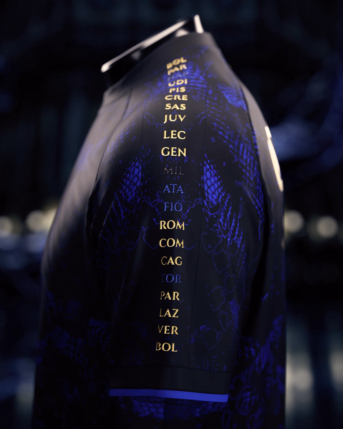 Jersevo Custom Personalized "Il Serpente" 2026 Italian Champions Jersey left sleeve detail