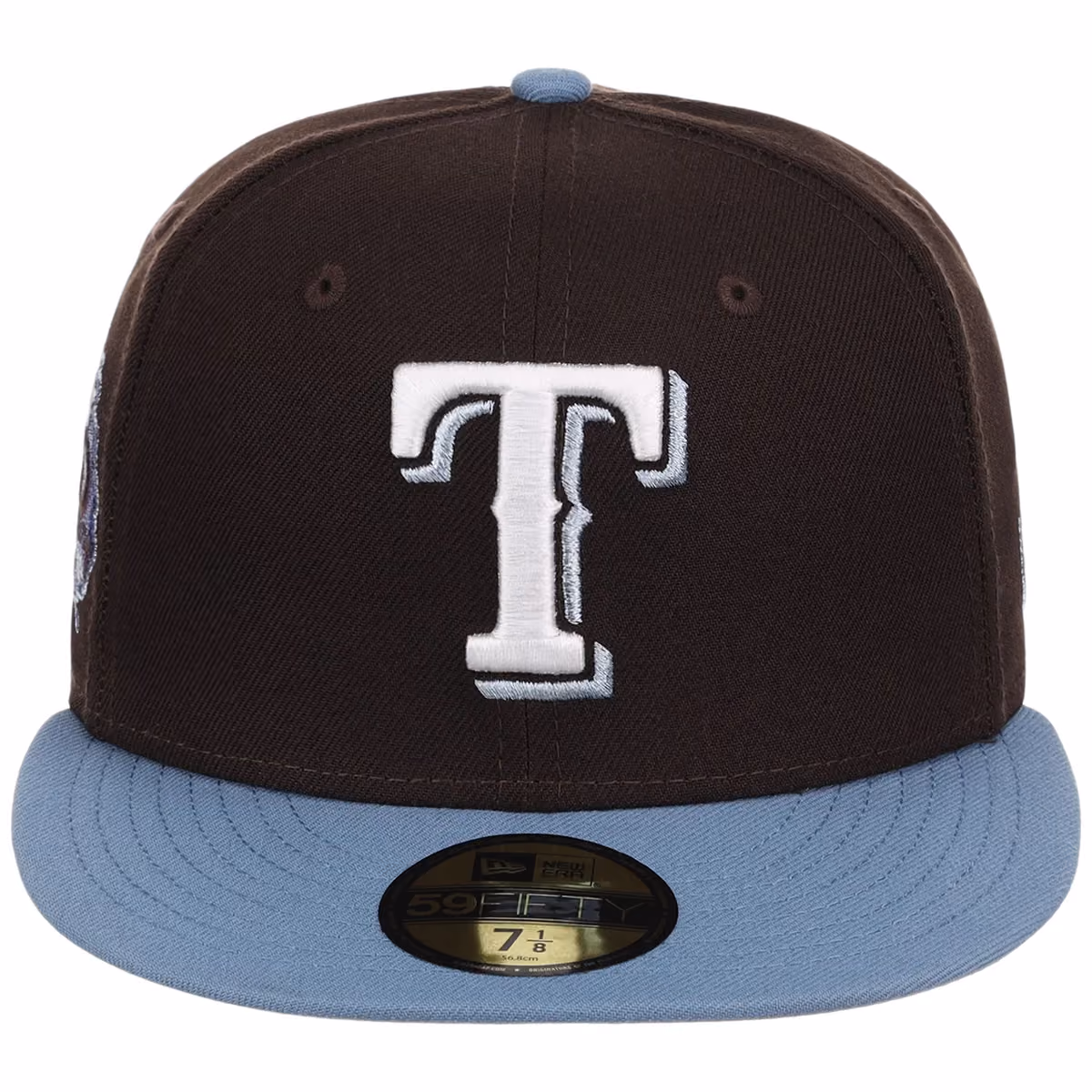Texas Rangers MLB Driftwood Fade New Era 59FIFTY detail view