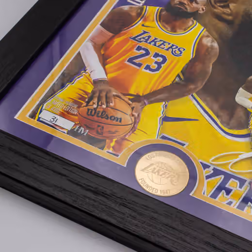 LeBron James Los Angeles Lakers Artist Proof Bronze Coin NBA Photo Frame view 2