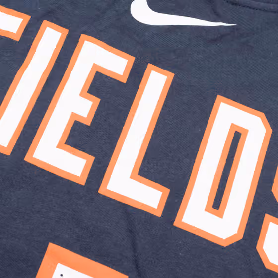 Justin Fields #1 Chicago Bears Nike Player NFL T-Shirt Navy view 4