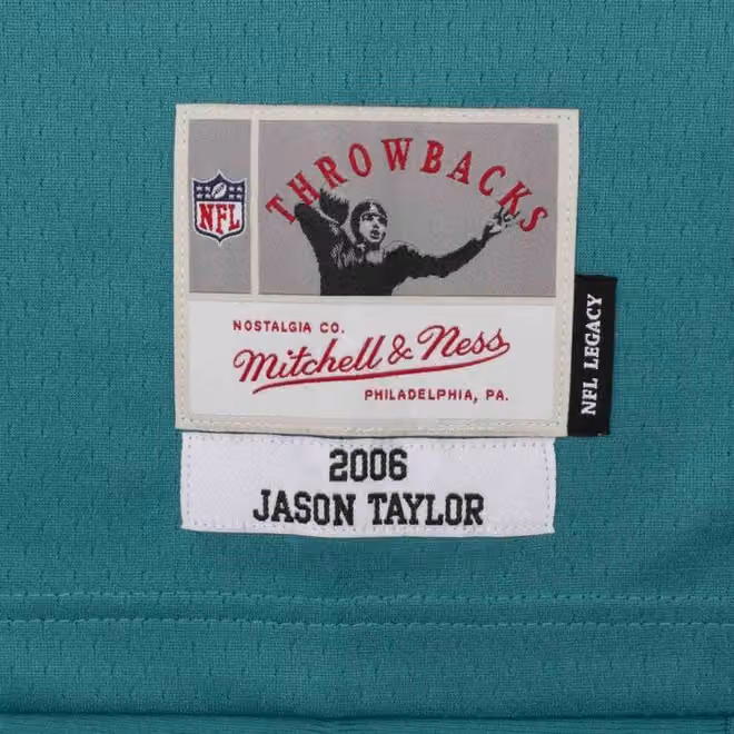 Jason Taylor #99 Miami Dolphins 2006 Legacy Throwback NFL Jersey Aqua view 3