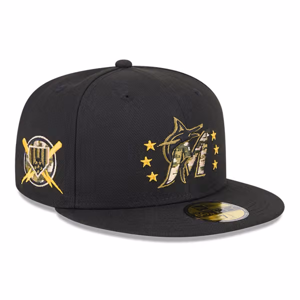 Miami Marlins 2024 MLB Authentic Armed Forces New Era 59FIFTY Fitted Cap product photo