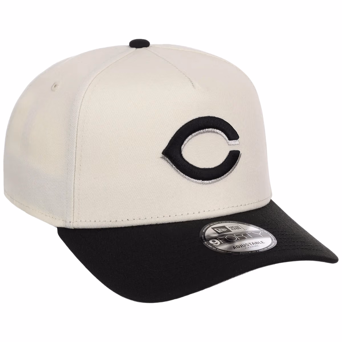 Cincinnati Reds MLB Chrome x Black FASHION CORE New Era 9FORTY A-Frame front view