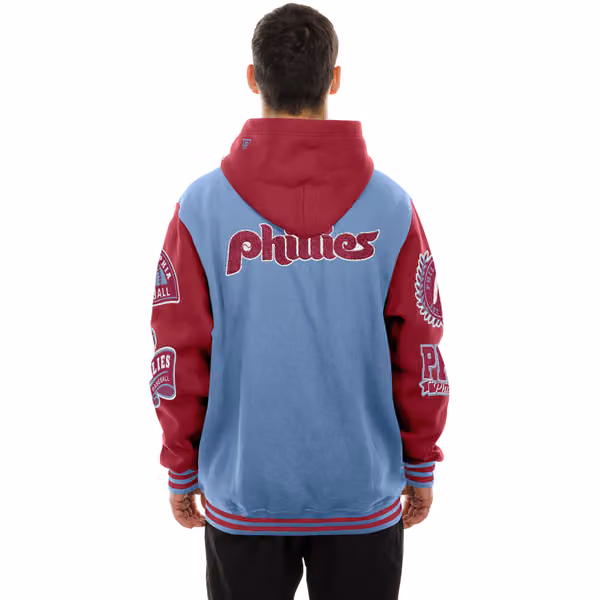 Philadelphia Phillies Cooperstown Full Snap Patch Jacket Blue/Red view 2