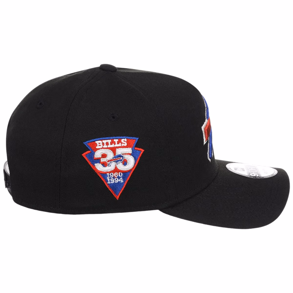 Buffalo Bills NFL Black Dome New Era 9FORTY A-Frame detail view