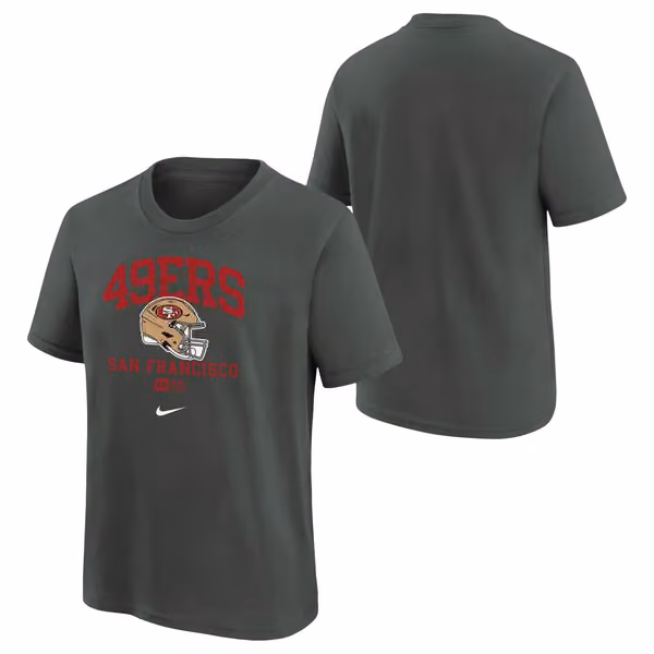 San Francisco 49ers Helmet Nike Essential NFL T-Shirt Anthracite (YOUTH) view 1