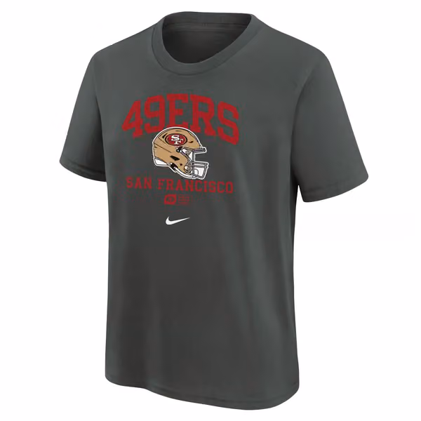 San Francisco 49ers Helmet Nike Essential NFL T-Shirt Anthracite (YOUTH) view 2