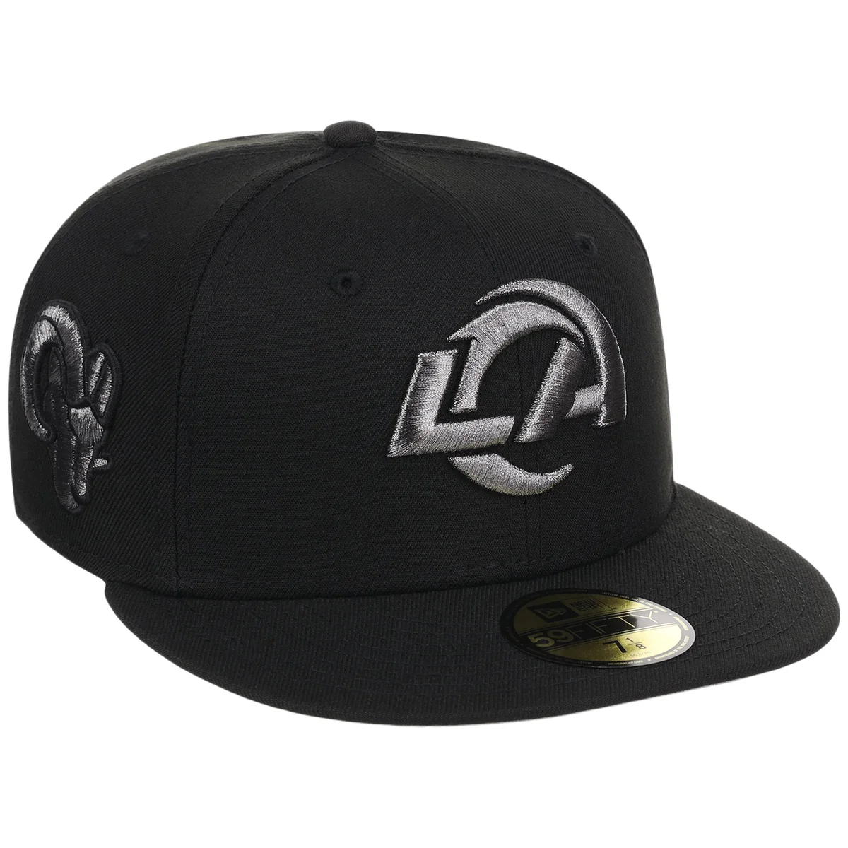 Los Angeles Rams NFL Liquid Titanium New Era 59FIFTY front view