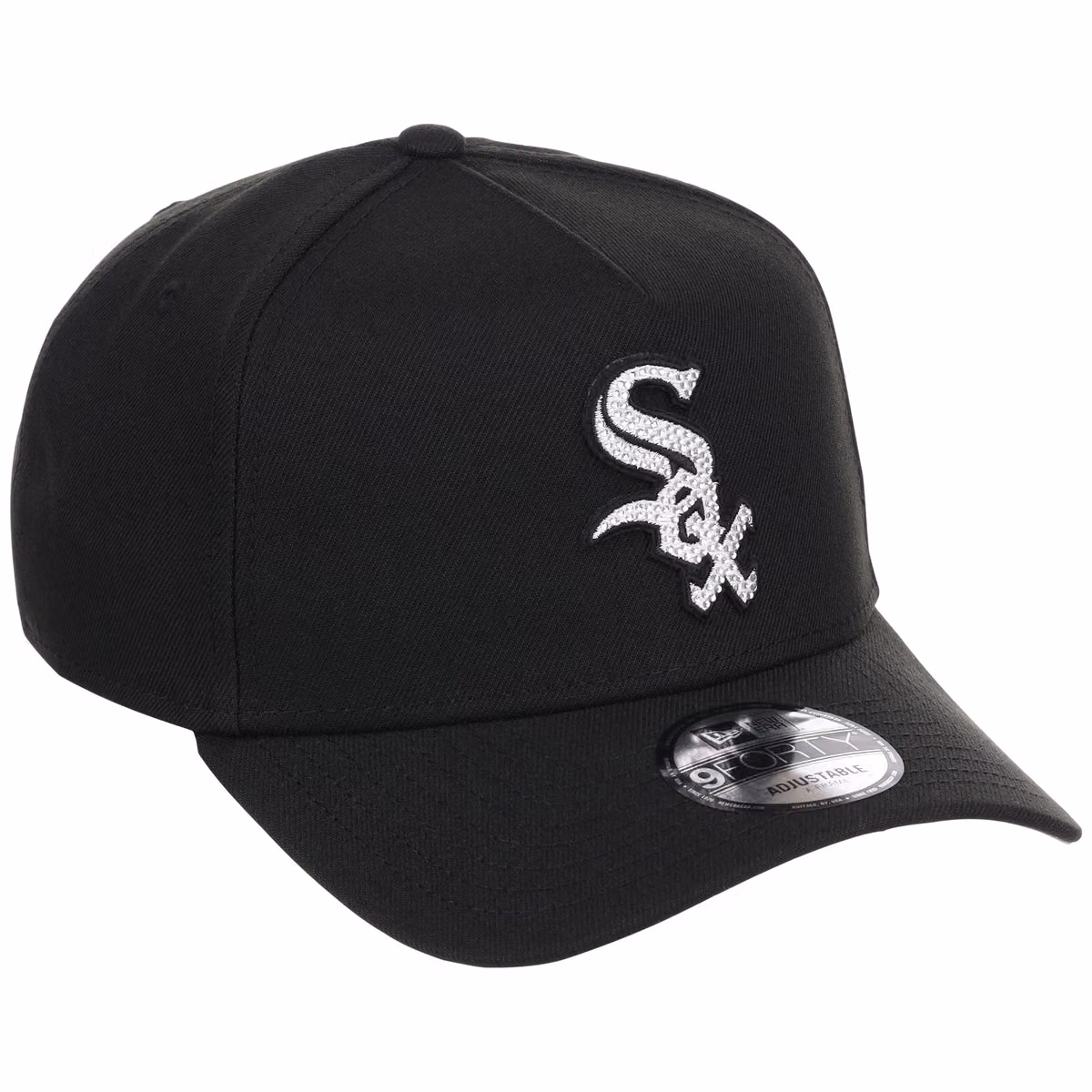 Chicago White Sox MLB Diamond Bling New Era 9FORTY A-Frame front view