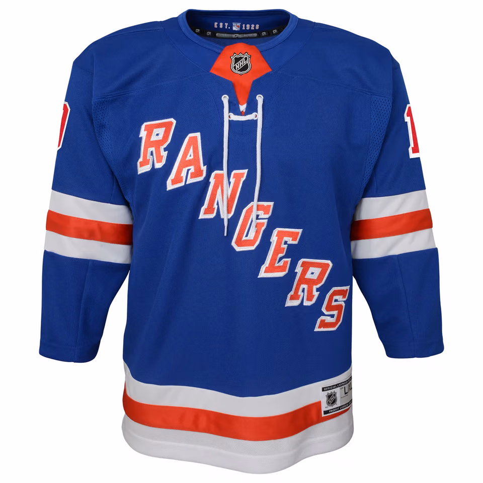 Artemi Panarin #10 New York Rangers Premier Youth NHL Jersey Blue (KIDS) view 2