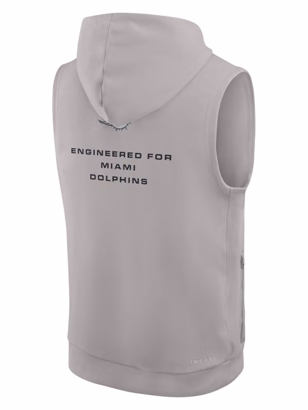 Miami Dolphins 2026 NFL Sideline Standard Issue Sleeveless Hoodie Gray view 3