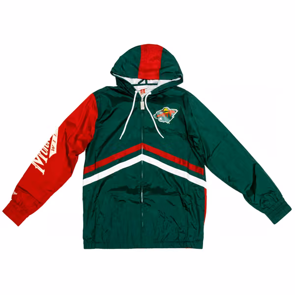 Minnesota Wild Undeniable Mitchell & Ness NHL Windbreaker Jacket view 1