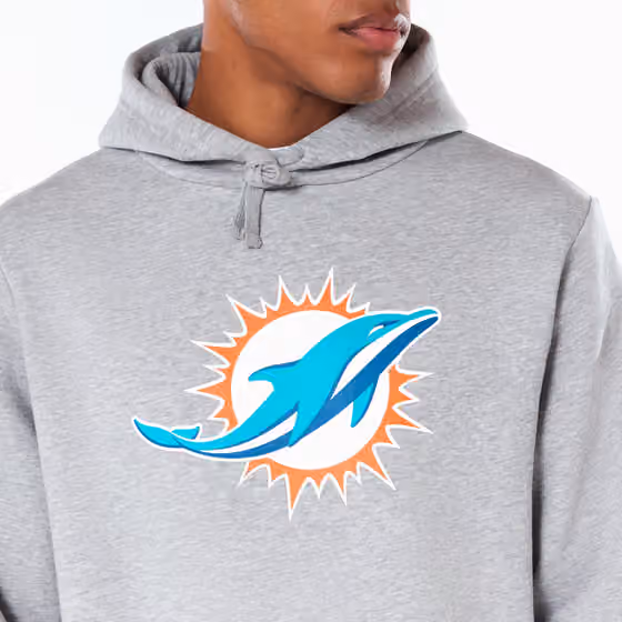 Miami Dolphins Logo Hoodie NFL Sweatshirt Grey view 6