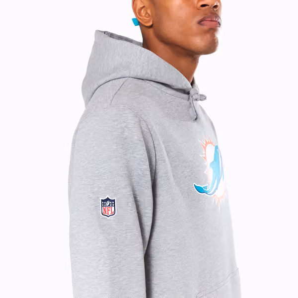 Miami Dolphins Logo Hoodie NFL Sweatshirt Grey view 3