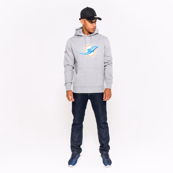 Miami Dolphins Logo Hoodie NFL Sweatshirt Grey view 5