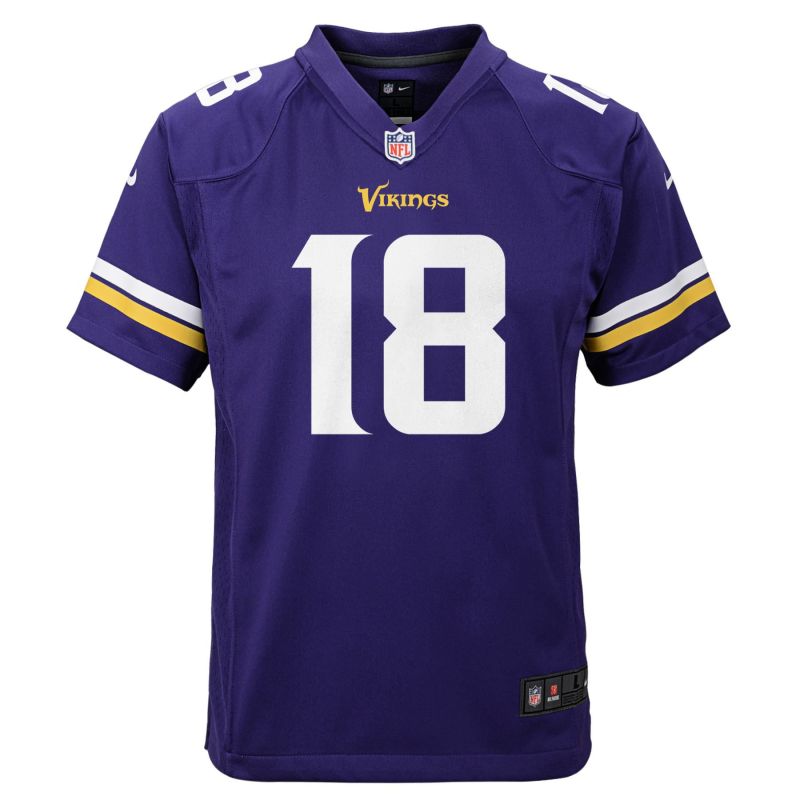 Justin Jefferson #18 Minnesota Vikings Game Football NFL Jersey Purple (YOUTH) view 2