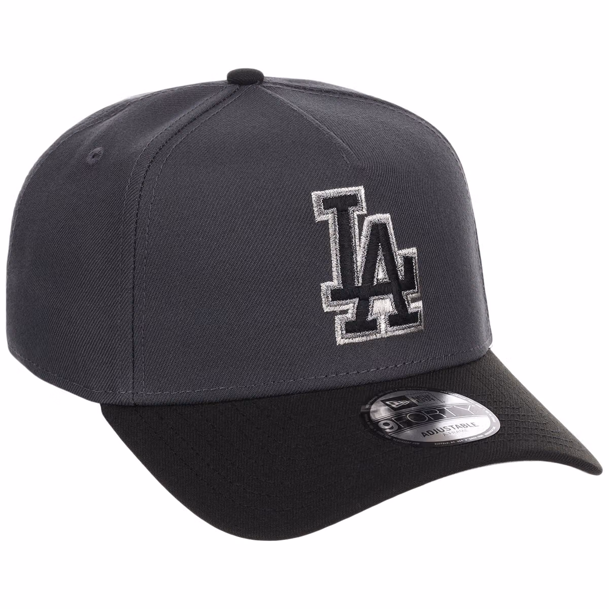 Los Angeles Dodgers MLB Graphite x Black FASHION CORE New Era 9FORTY A-Frame front view