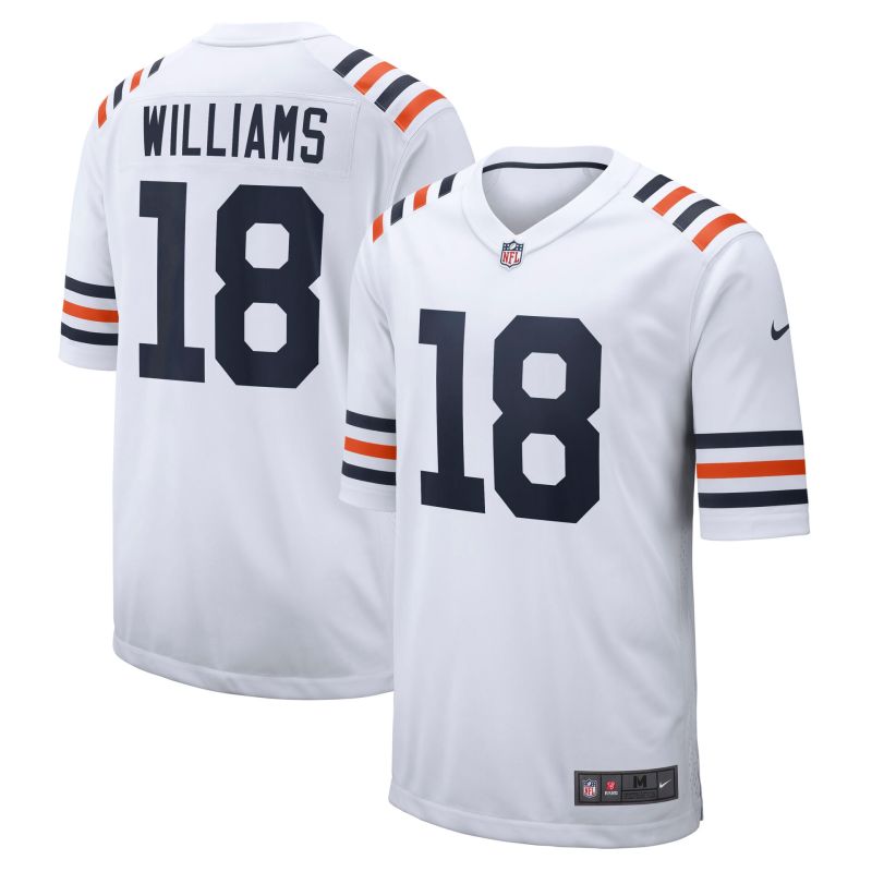 Caleb Williams #18 Chicago Bears Game NFL Jersey Alternate White view 1
