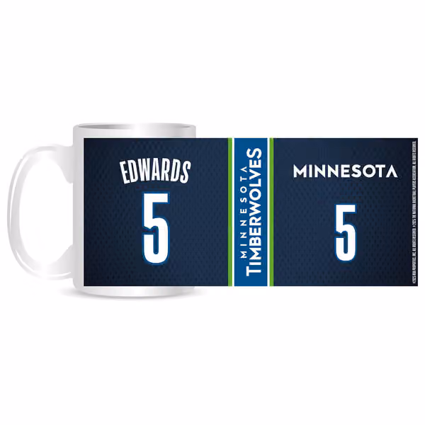 Anthony Edwards #5 Minnesota Timberwolves NBA Mug (330 ml) view 1