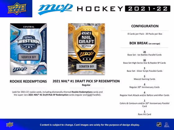 2021/22 Upper Deck MVP Hockey Hobby Box NHL view 4