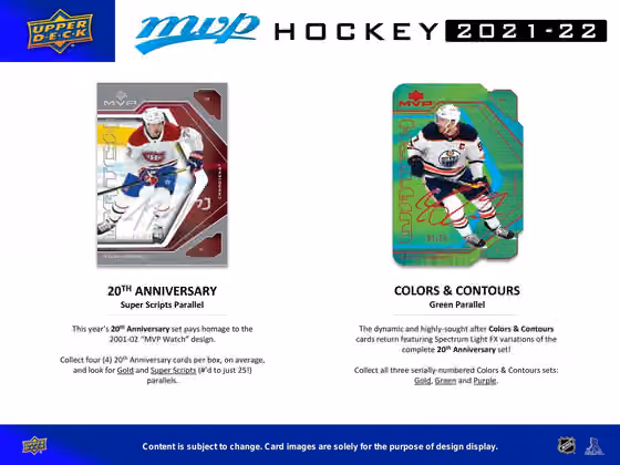 2021/22 Upper Deck MVP Hockey Hobby Box NHL view 3