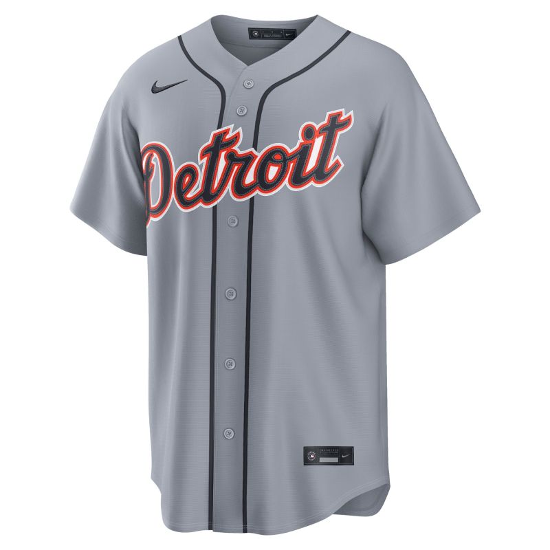 Detroit Tigers Replica MLB Road Jersey Gray view 1