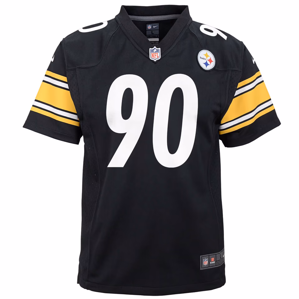 T.J. Watt #90 Pittsburgh Steelers Game Football NFL Jersey Black (YOUTH) view 2