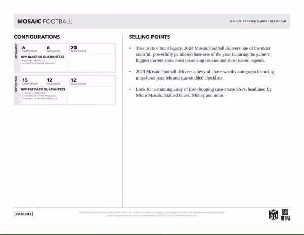 2024 Panini Mosaic Football NFL Fat-Pack Box view 5