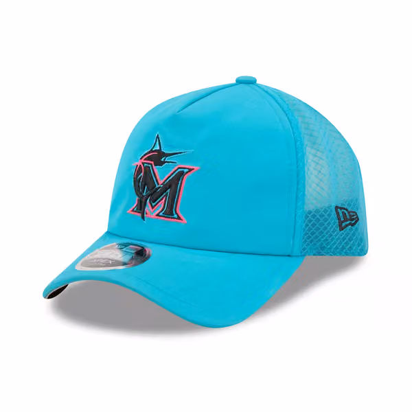 Miami Marlins 2026 MLB City Connect 9FORTY APEX Trucker Cap Teal product photo