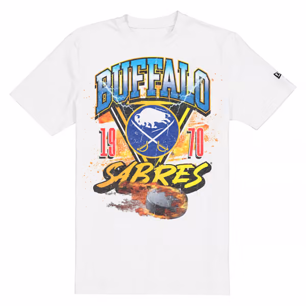 Buffalo Sabres Fireball Oversized NHL T-Shirt White view 1