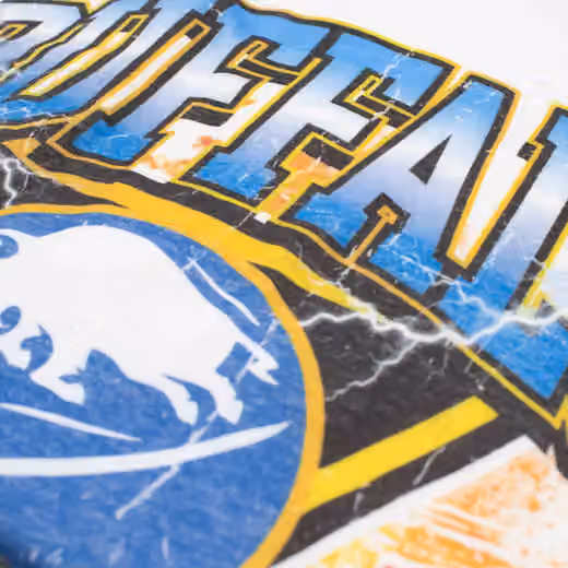 Buffalo Sabres Fireball Oversized NHL T-Shirt White view 3