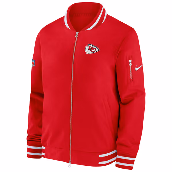 Kansas City Chiefs NFL Sideline Nike Coach Bomber Jacket view 2