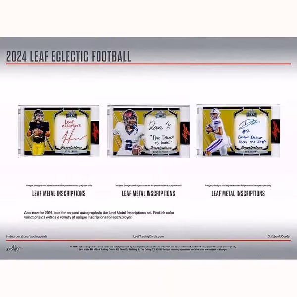 2024 Leaf Eclectic Football Hobby Box view 4