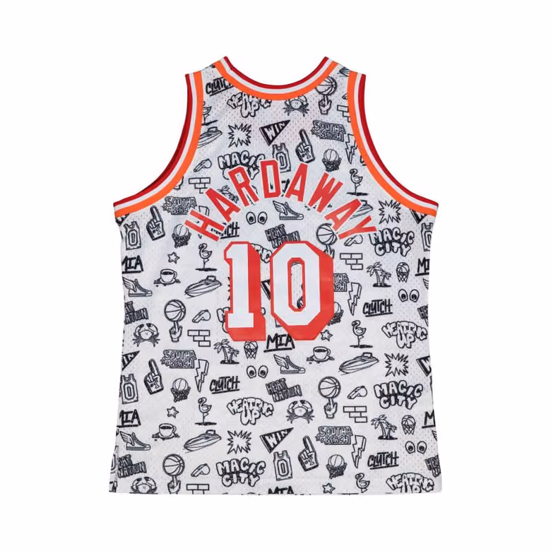 Tim Hardaway #10 Miami Heat Doodle Mitchell & Ness Swingman NBA Jersey view 2
