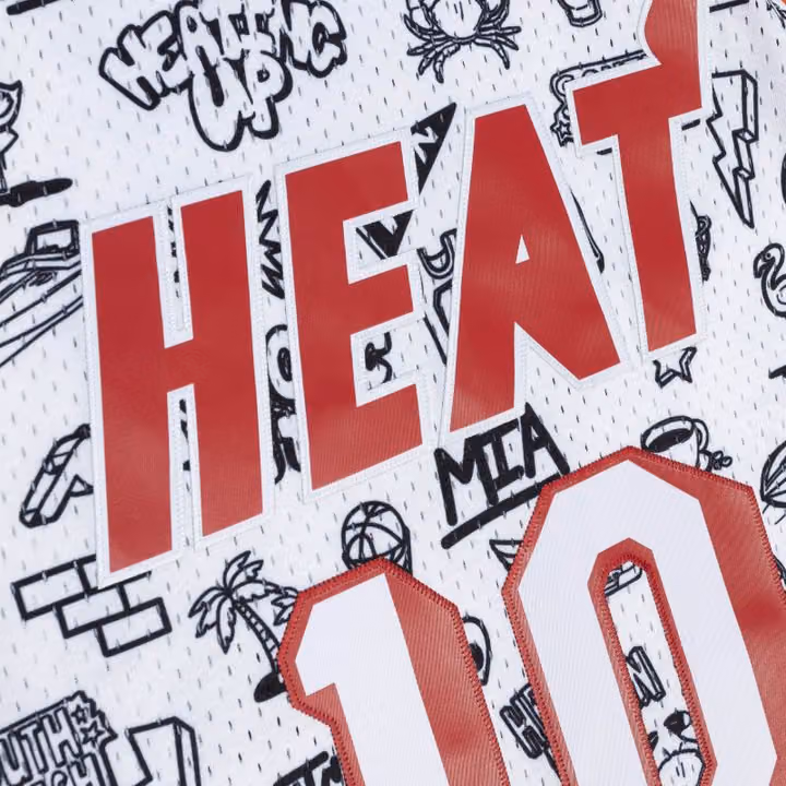 Tim Hardaway #10 Miami Heat Doodle Mitchell & Ness Swingman NBA Jersey view 3