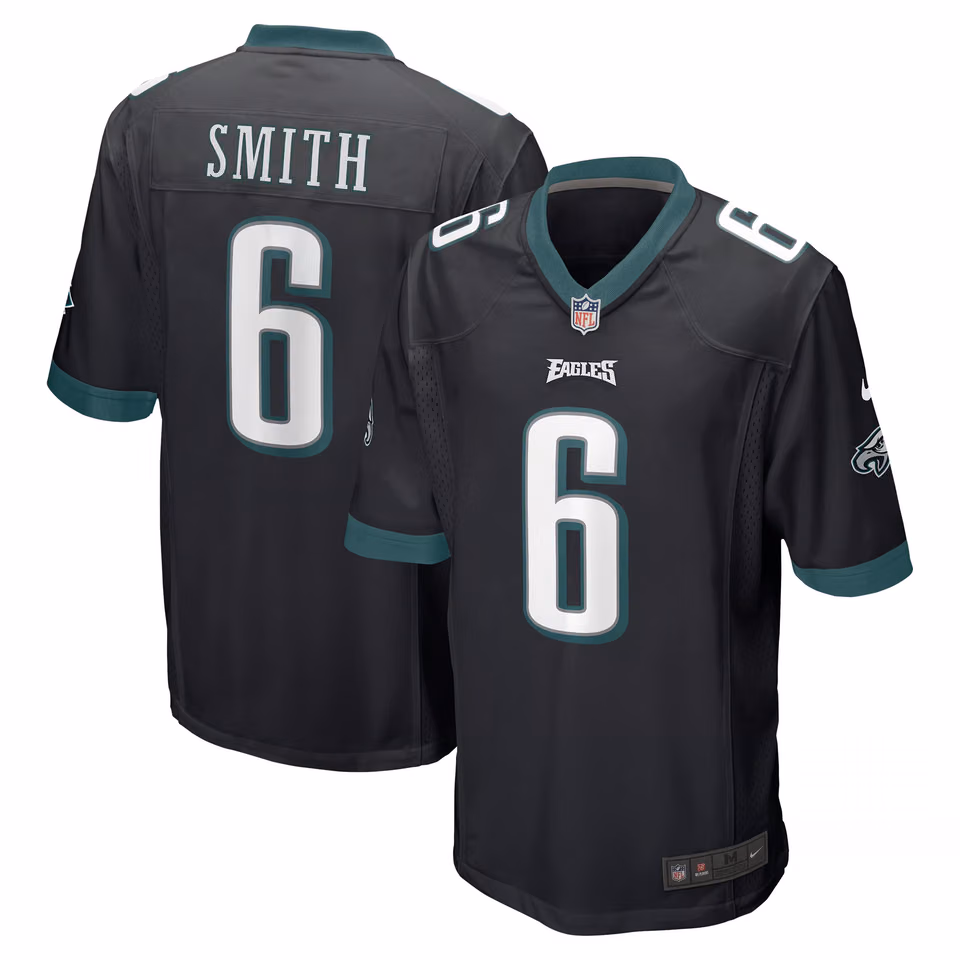 DeVonta Smith #6 Philadelphia Eagles Nike Game NFL Football Jersey Black view 1