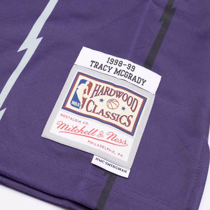 Tracy McGrady #1 Toronto Raptors 75th Anniversary Mitchell & Ness Swingman NBA Jersey Purple view 3