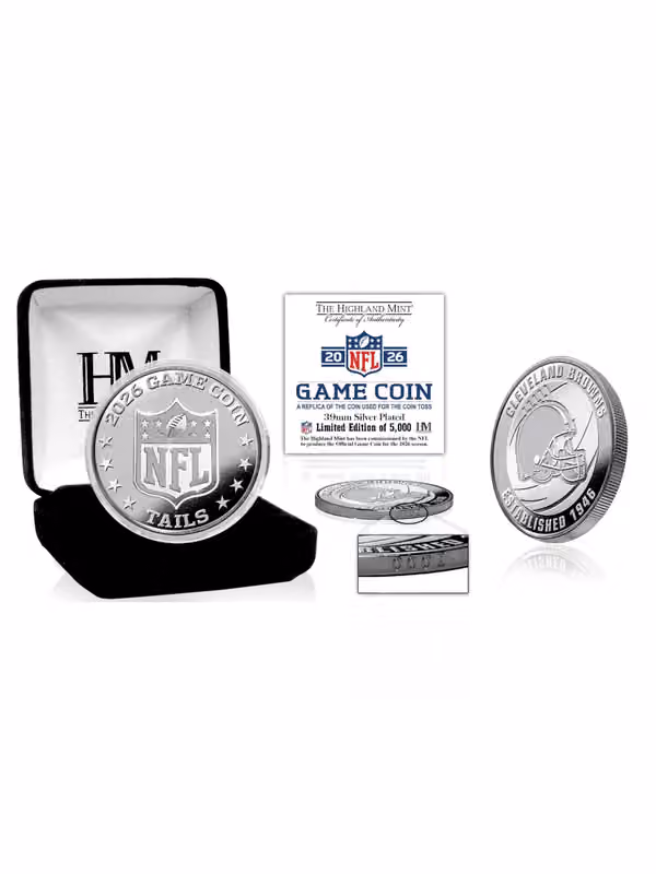 Cleveland Browns Silver Plated 2026 NFL Game Flip Coin view 1