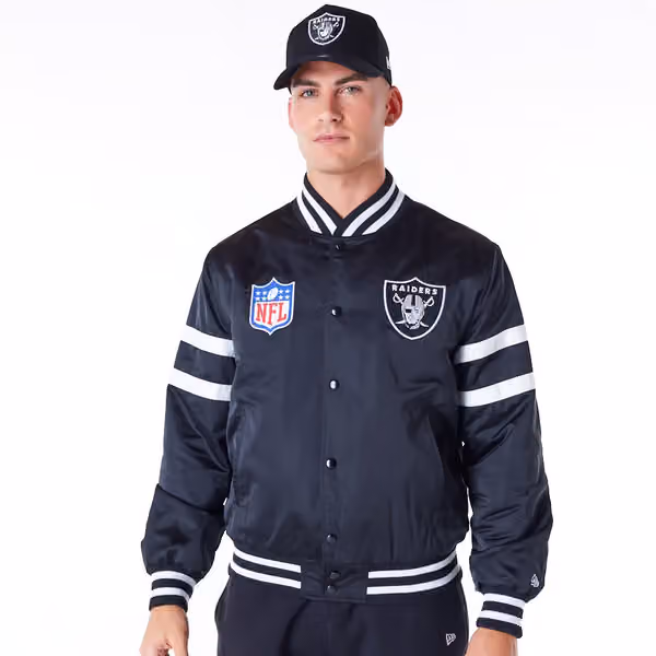 Las Vegas Raiders NFL Sport Classics Satin Jacket Black view 1