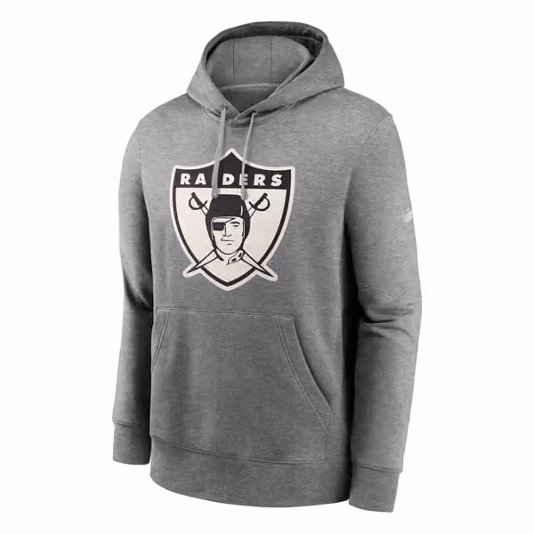 Las Vegas Raiders Rewind Throwback Fleece NFL Hoodie Grey view 2