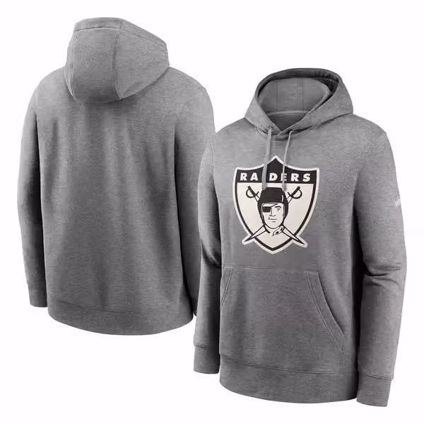 Las Vegas Raiders Rewind Throwback Fleece NFL Hoodie Grey view 1