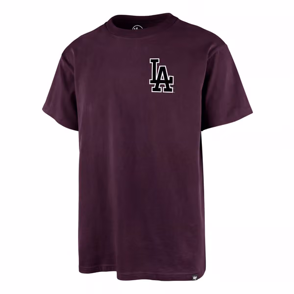 Los Angeles Dodgers Alternate Logo Backer '47 Echo MLB T-Shirt Purple view 2