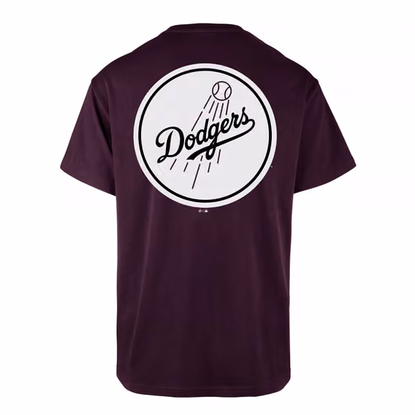Los Angeles Dodgers Alternate Logo Backer '47 Echo MLB T-Shirt Purple view 1