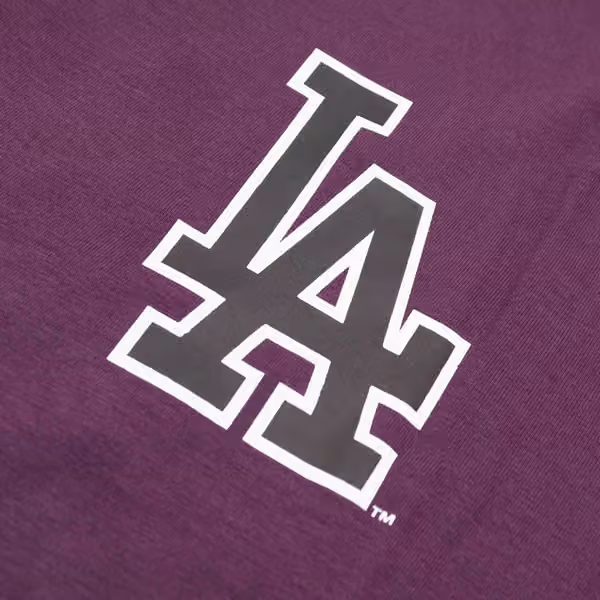 Los Angeles Dodgers Alternate Logo Backer '47 Echo MLB T-Shirt Purple view 3