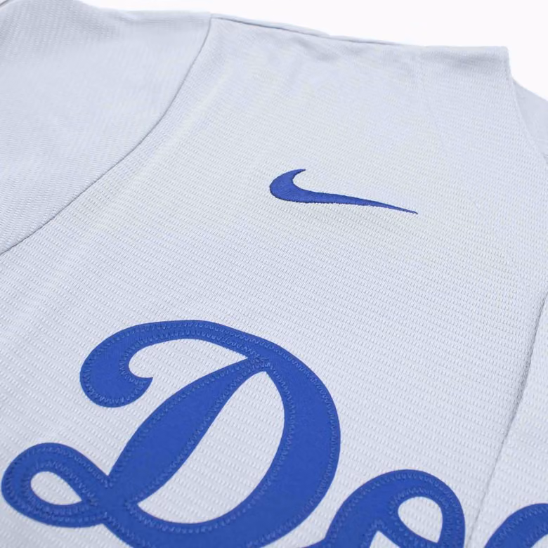 Los Angeles Dodgers Stadium Road MLB Jersey Gray view 3