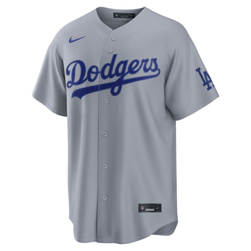 Los Angeles Dodgers Stadium Road MLB Jersey Gray view 1