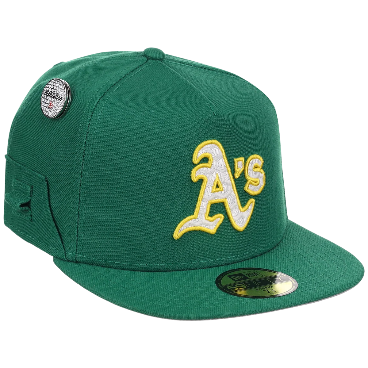 Oakland Athletics MLB Augusta Bloom New Era 59FIFTY w/ Golf Pin front view