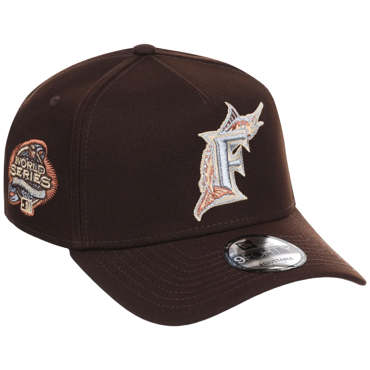 Florida Marlins MLB Frosted Bark New Era 9FORTY A-Frame front view